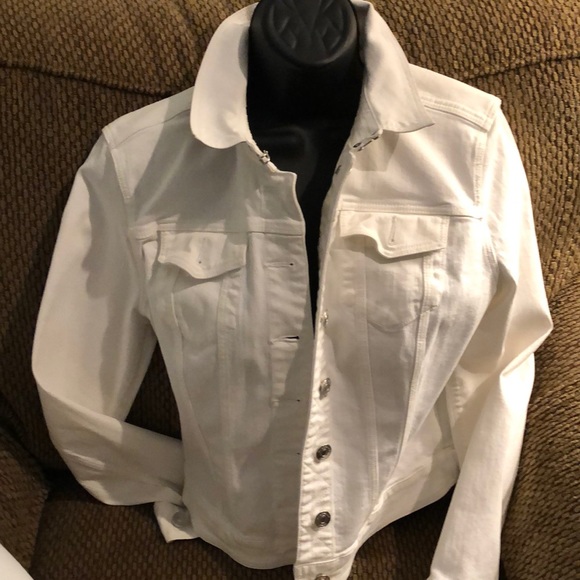Burberry Jackets & Blazers - Burberry Brit white jean jacket sz L